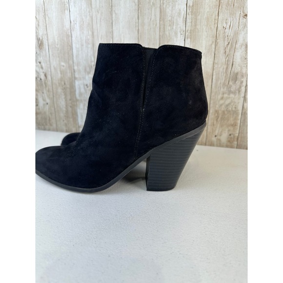 Banana Republic Womens Boots Size 8 Black Suede Side Zipper Slip On Ankle Bootie - Picture 4 of 12
